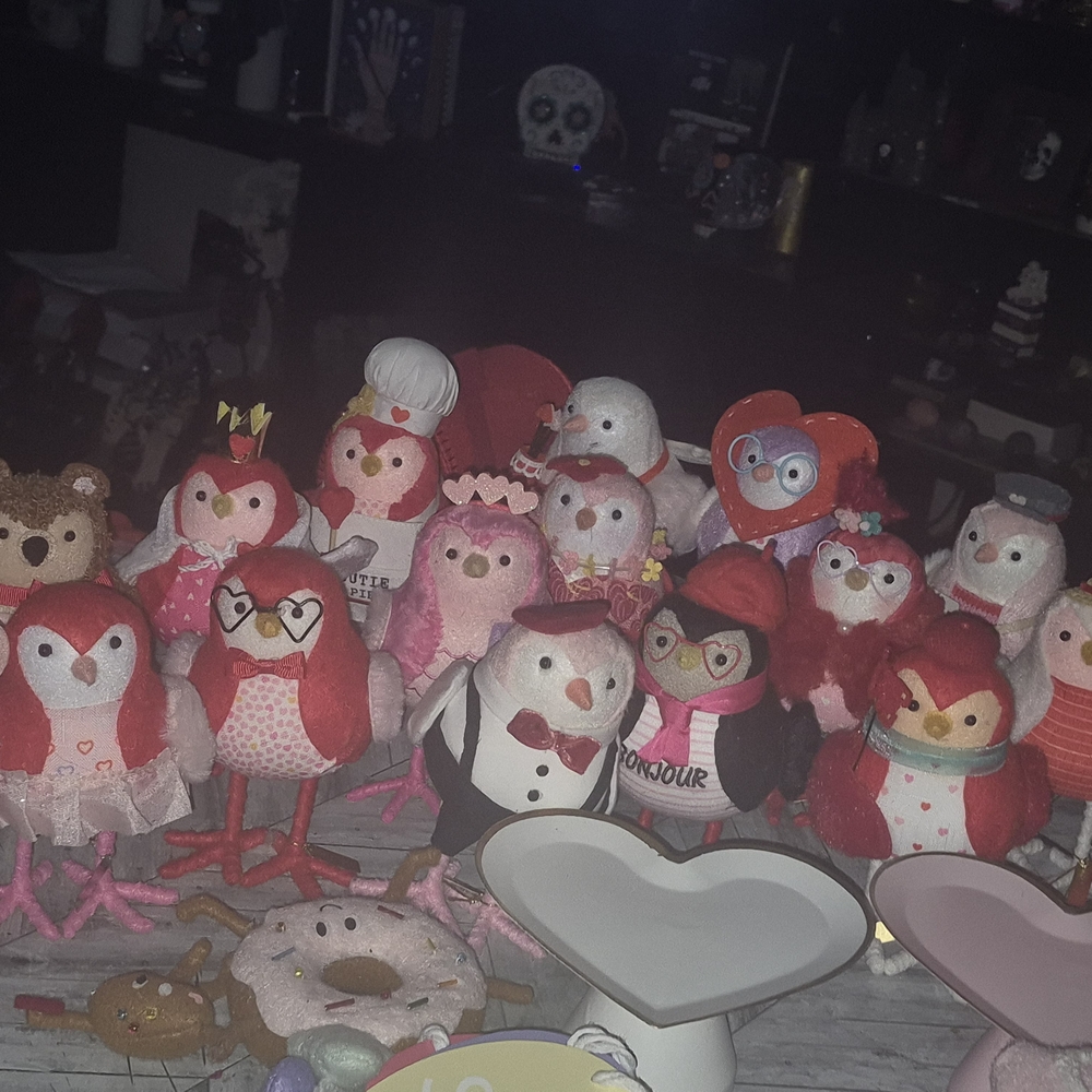 Charming Owl Plush Collection in Red and Pink
